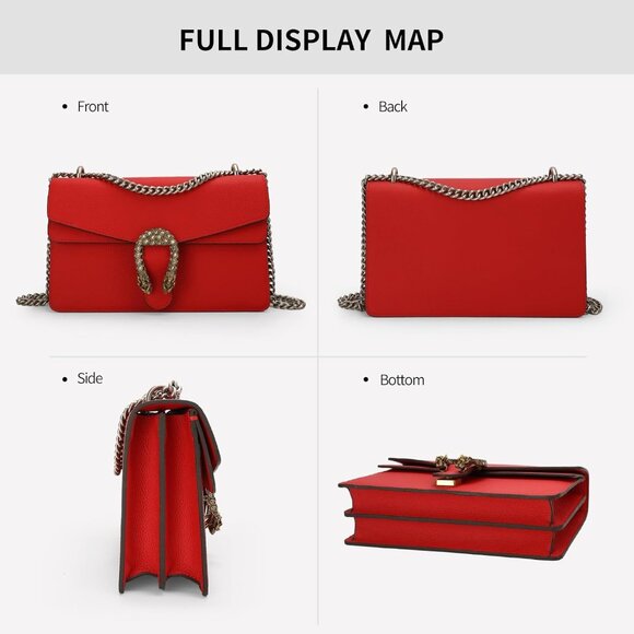 Fashion-Forward Red Leather Bag: Spacious Shoulder Tote for Everyday Use - Picture 4 of 9